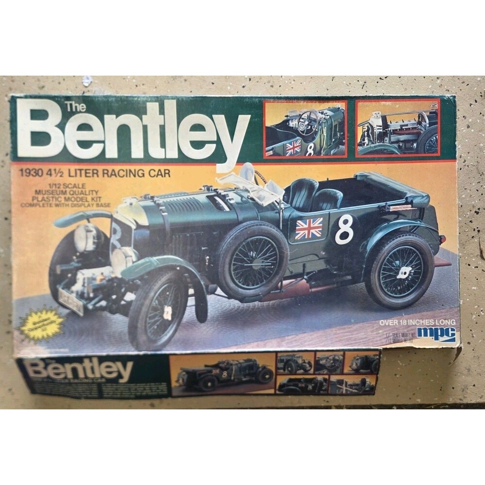 The Bentley 1930 4 1/2 Liter Racing Car 1/12 Scale Model Car  MPC Vintage 1982